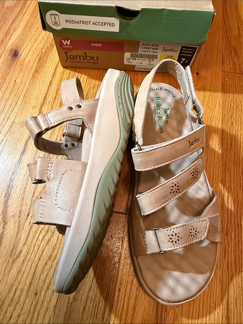 Jambu Beige Multi-Strap Comfort Sandals - Picture 2 of 5